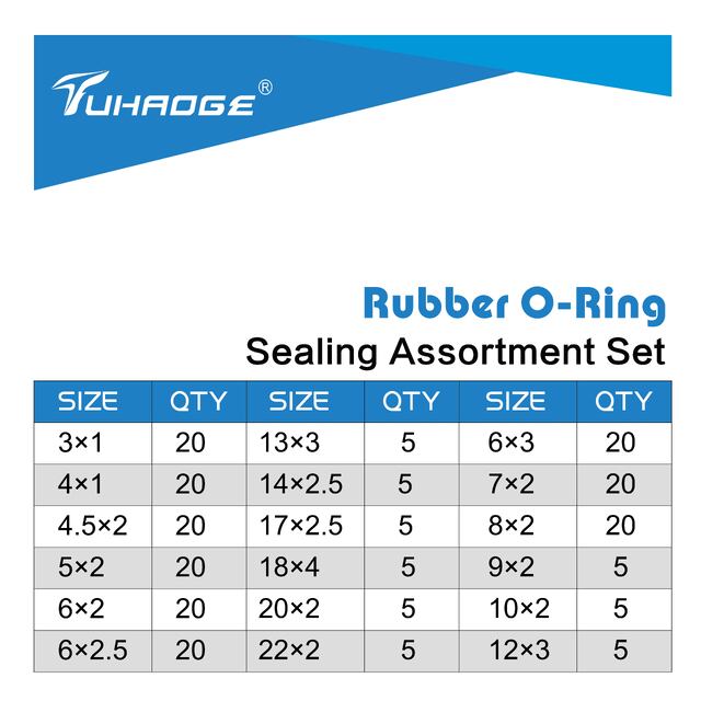 O Ring kit Hydraulic o Rings 18 Size O Ring Assortment Rubber O-Ring Gasket Assortment Kit (225PCS)